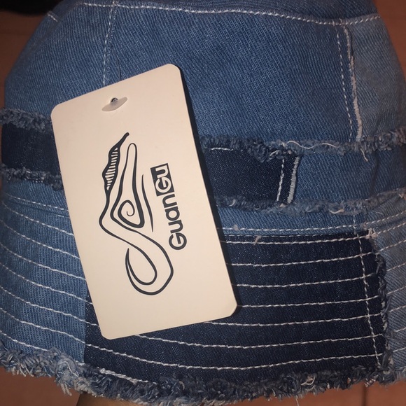 NWT GuanGu Denim Bucket Hat for Women Washed Packable Summer - Picture 8 of 8